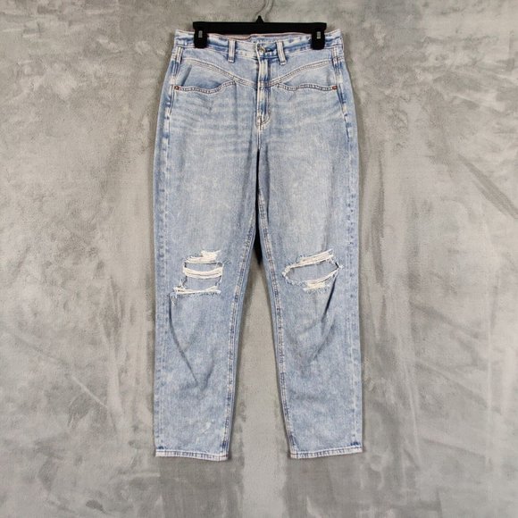 American Eagle Outfitters Denim - American Eagle Jeans Women 6 Blue Mom Straight High Rise Denim Ripped 90s Pants